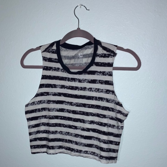 Navy/white striped crop top - Picture 2 of 2